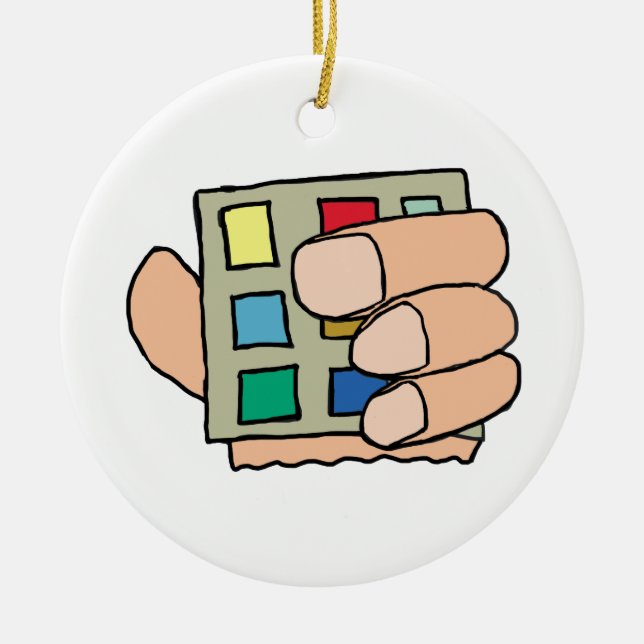 Tjock Finger Julgransprydnad Keramik (Framsidan)