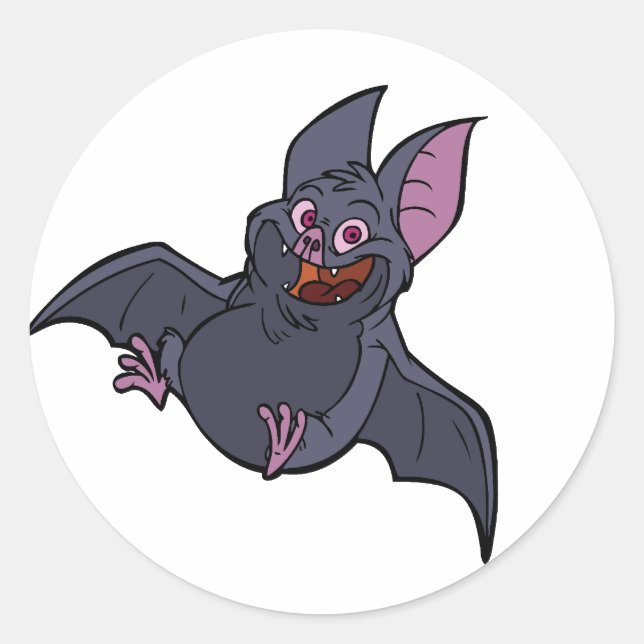 Tjock Fladdermus Stickers Runt Klistermärke (Framsida)