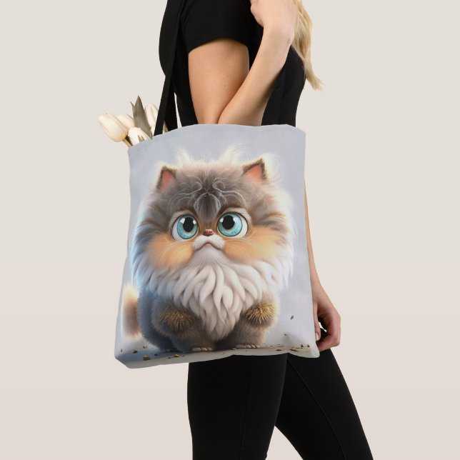 TJOCK FLUFFY CUTE KATTUNGE TYGKASSE (Närbild)