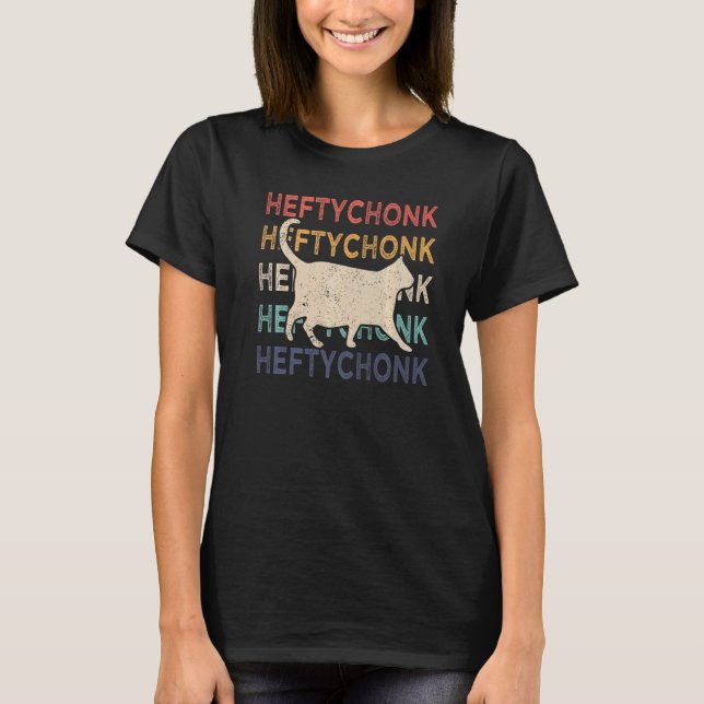 Tjock för Chonk Cat Chonk Meme Cat Retro Heftychon T Shirt (Framsida)