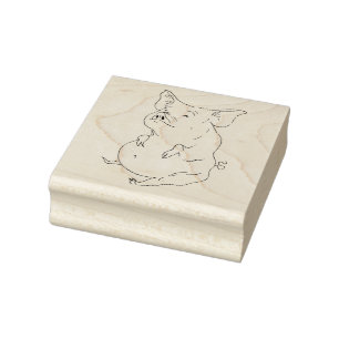 Tjock Gris Wood Art Frimärke Stämpel