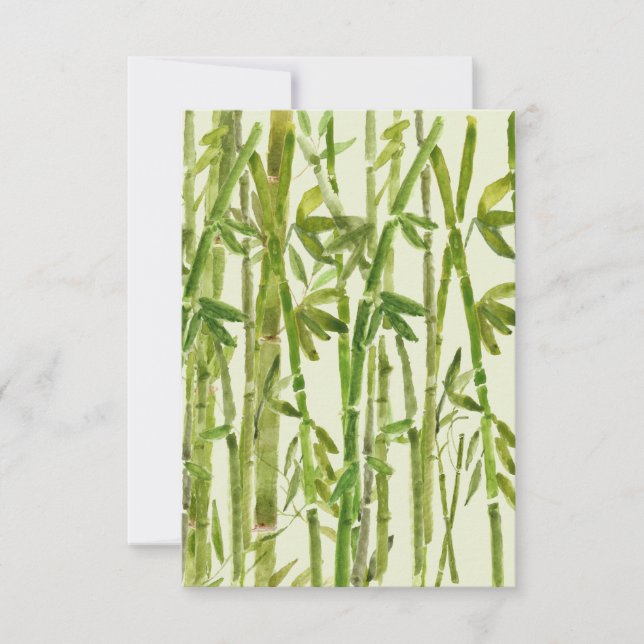 Tjock Grönt Bamboo Gömmer tackkortet Väg Tack Kort (Framsida)