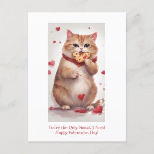 Tjock, gullig kattkaka, Valentines day Helg Vykort