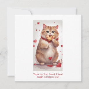 Tjock, gullig kattkaka, Valentines day Julkort