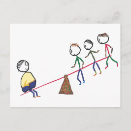 Tjock Guy on Seesaw Vykort