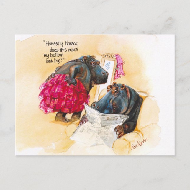 Tjock hippo vykort (Framsida)