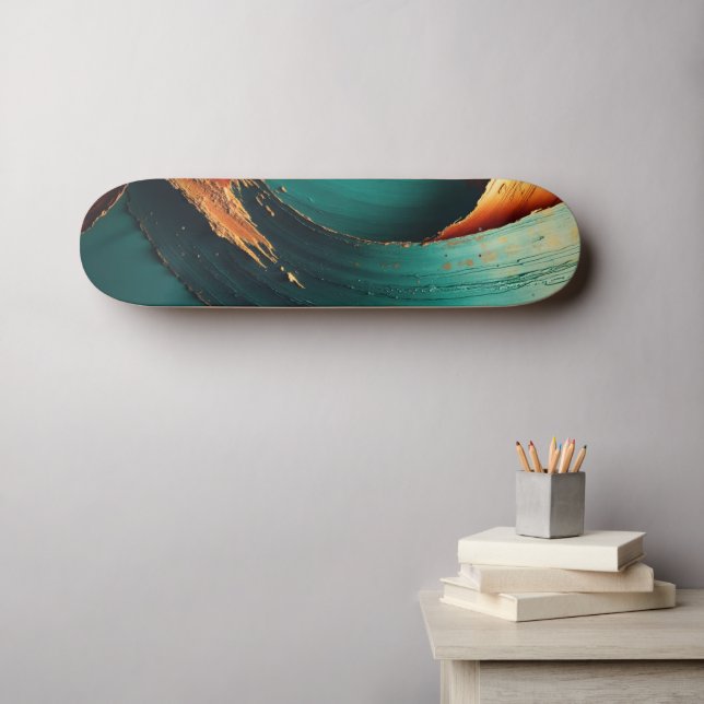 Tjock Impasto Oljemålad Abstrakt Mini Skateboard Bräda 18,5 Cm (Väggkonst (Horz))