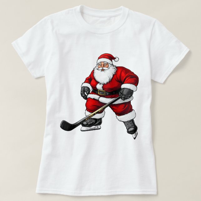 Tjock ishockey tomte t shirt (Design framsida)