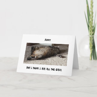 Tjock katt åt födelsekakan! kort