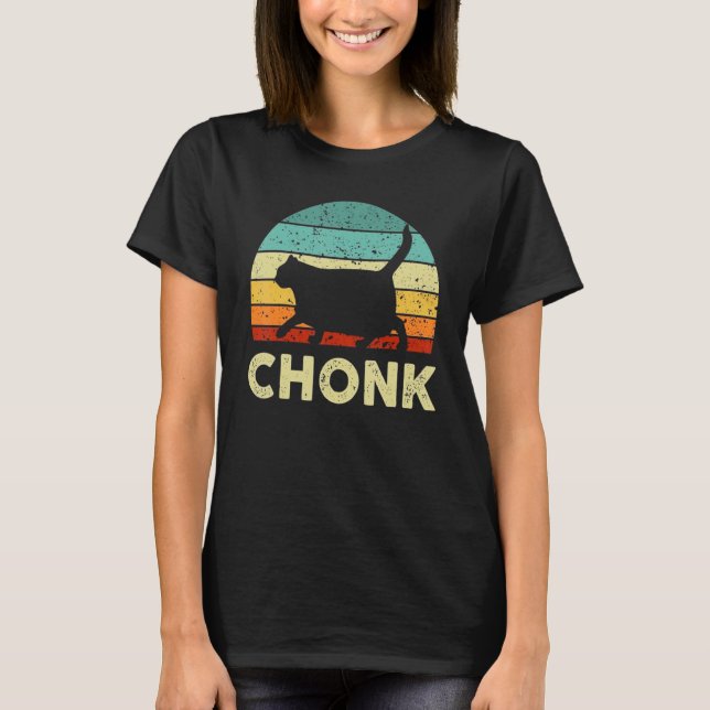 Tjock Katt Chonk Meme   Parodi Slumpmässig T Shirt (Framsida)