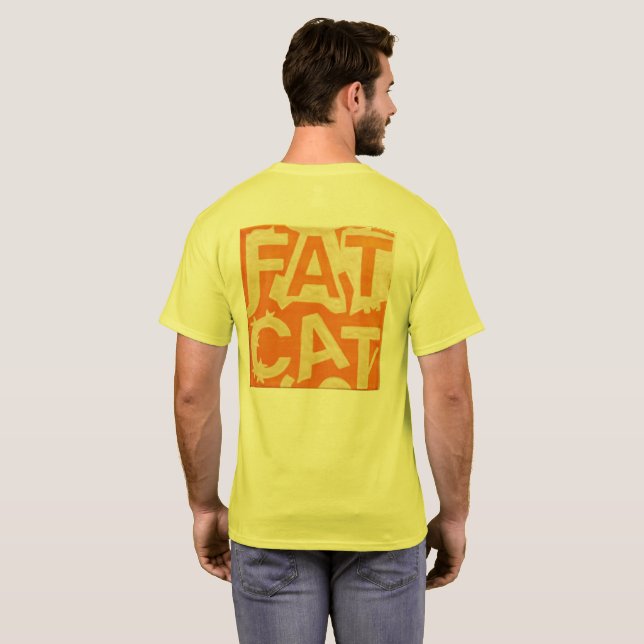 Tjock Katt Gult T-shirt (Hel baksida)