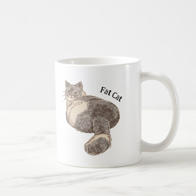Tjock Katt Kaffemugg (Höger)