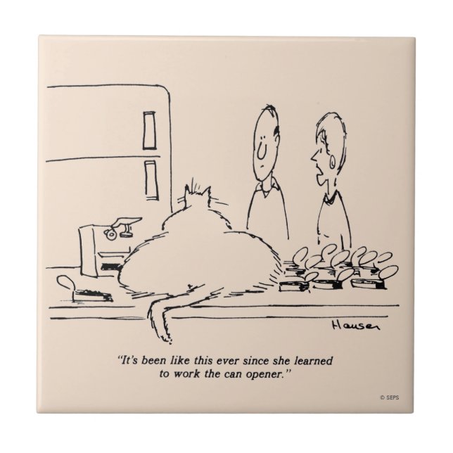 Tjock Katt Kakelplatta (Framsidan)