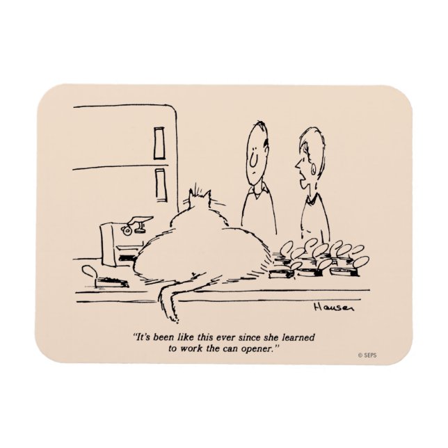 Tjock Katt Magnet (Horisontell)