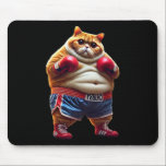 Tjock katt med boxing-handskar musmatta<br><div class="desc">Tjock katt med boxing handskar av anime meme Manar Kvinnor flickor Kids</div>