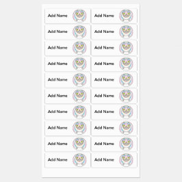 Tjock Katt med Flina etiketter för cheshire-katt