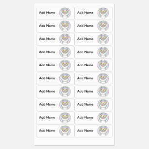 Tjock Katt med Flina etiketter för cheshire-katt