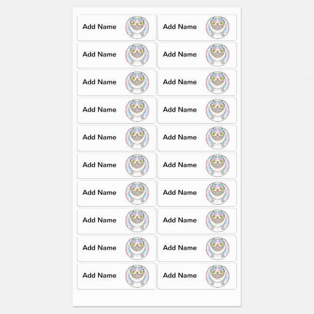 Tjock Katt med Flina etiketter för cheshire-katt (Ark)