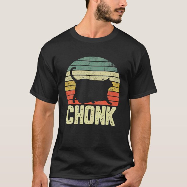 Tjock Katt Meme Chonk Katt T Shirt (Framsida)