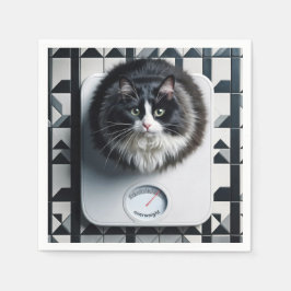 Tjock Katt på badrumsnivå Pappersservett