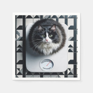 Tjock Katt på badrumsnivå Pappersservett
