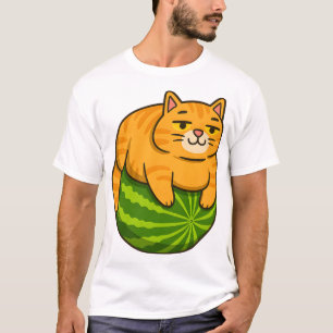 Tjock Katt på Vattenmelon Meme Tröja