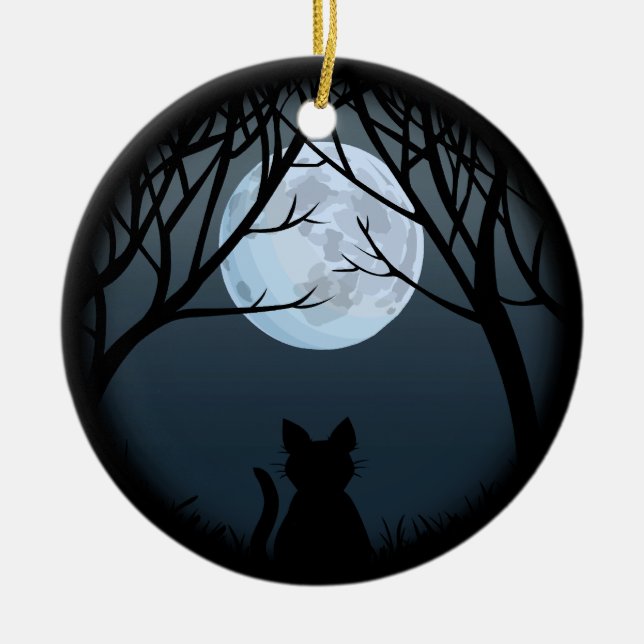 Tjock Katt Personlig för prydnadsföremål Katt Deko Julgransprydnad Keramik (Framsidan)