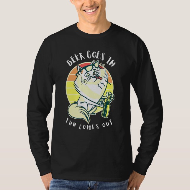 Tjock Katt som dricker öl kommer ut i Roligten und T Shirt (Framsida)