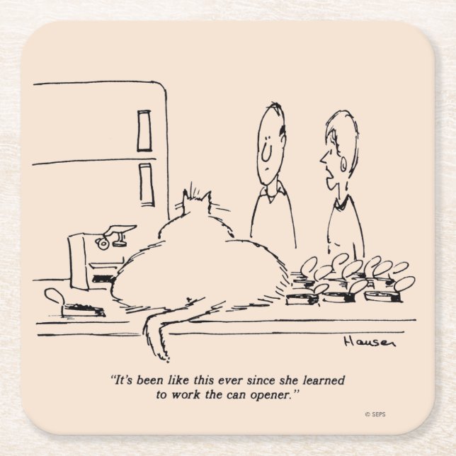 Tjock Katt Underlägg Papper Kvadrat (Framsidan)