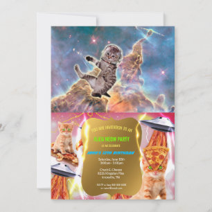 Tjock kattastronaut inbjudningar