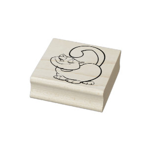 tjock Kattkonst frimärke Stämpel