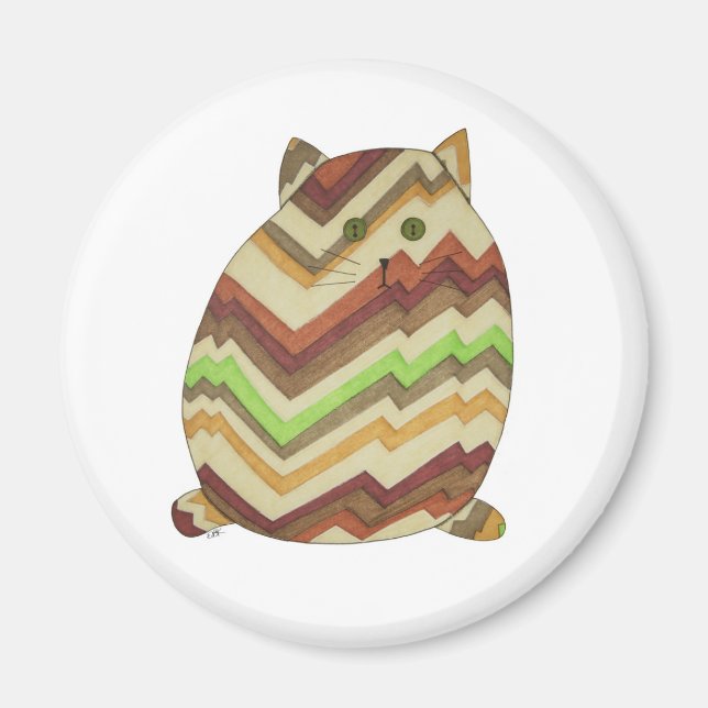 Tjock Kattmagnet Magnet (Framsidan)