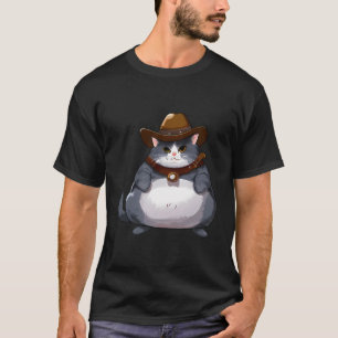 Tjock Kitten - Lustigt Cowboykatt T Shirt