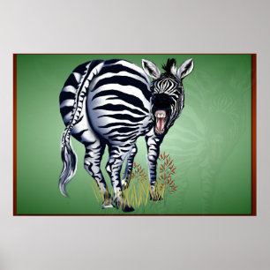 Tjock knuffade sebran - Yardsign Poster