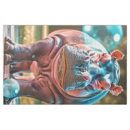 Tjock Kvartal Viktigt Hippos Bubbles Rosa BLue Tyg