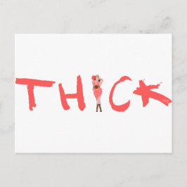 Tjock kvinna i en polkuddpunkt vykort