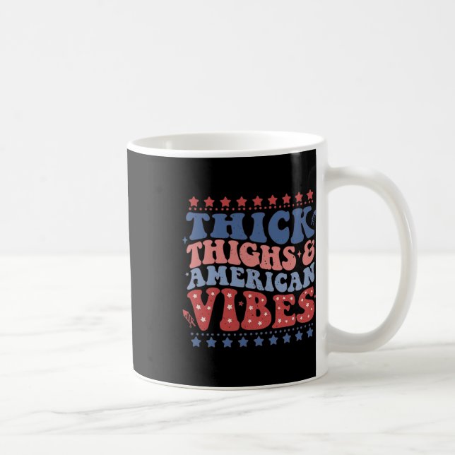 Tjock lår och amerikanska Vibes Patriotic 4:e av J Kaffemugg (Höger)