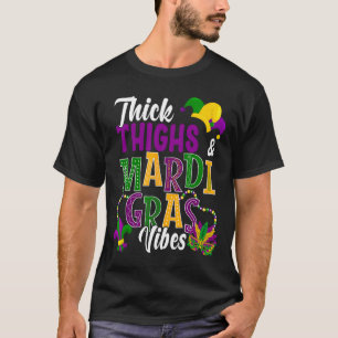Tjock lår och Mardi Gras Vibes Costume Mask P T Shirt