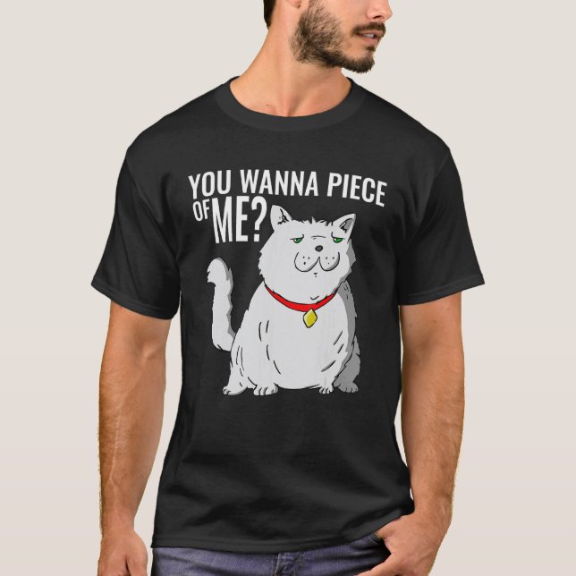 Tjock Luffig Katt T Shirt (Framsida)