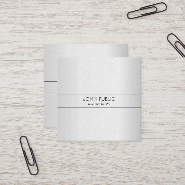 Tjock lyx för modern yrkesmässig advokatadvokat fyrkantigt visitkort (Fram/Back In Situ)