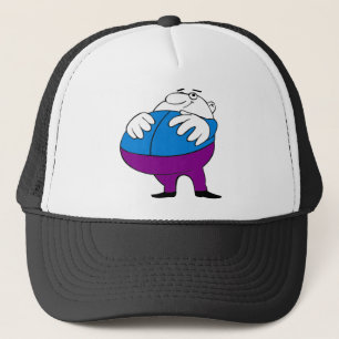 tjock-man-tecknad keps