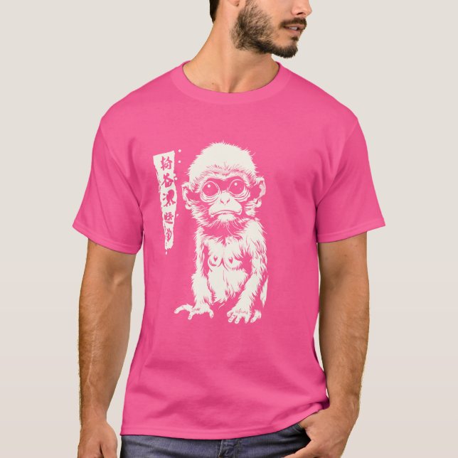 Tjock Monkey Japansk Art I Chonk Monkey T Shirt (Framsida)