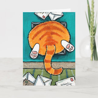 Tjock Orange Tabby katt i kattflingor Kort