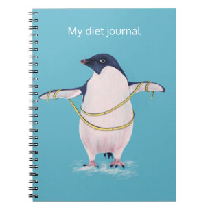 Tjock Penguin på dietburk (Cute Funny Bird) Anteckningsbok
