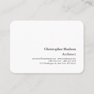 Tjock professionell Black White Plain Architect Visitkort