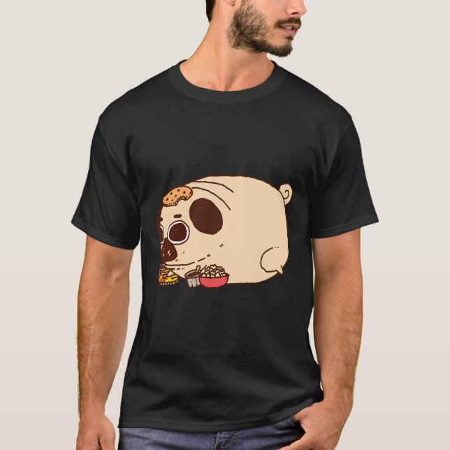 tjock puggle som äter Classic 886 T Shirt (Framsida)