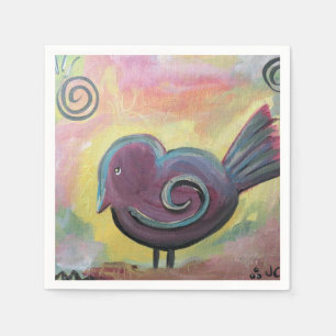 Tjock Red Bird Fine Art Poster Pappersservett