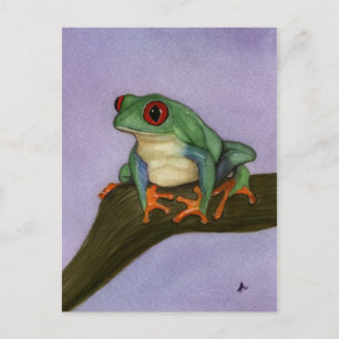 Tjock Red Eyed Träd Frog Postcard Vykort
