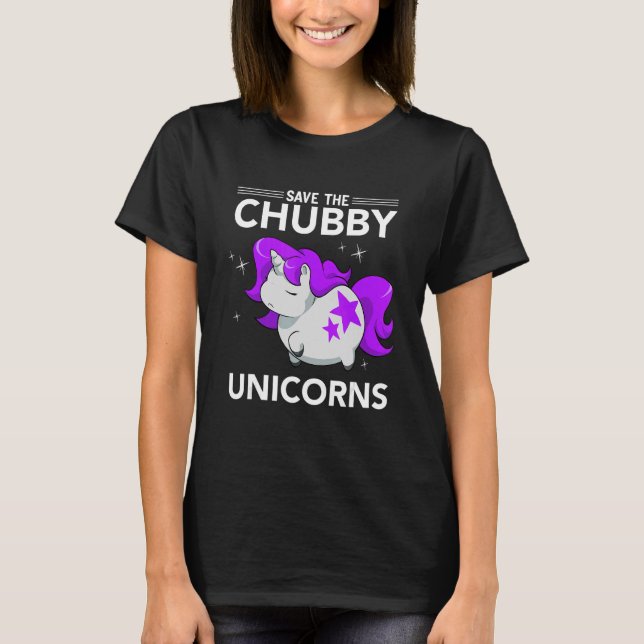 Tjock Rhino Knubbig Unicorn Rhinoceros Spara Chubb T Shirt (Framsida)