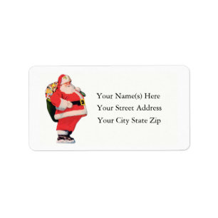 Tjock Santa Vintage-adressetikett Adressetikett